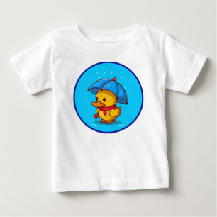 Cute Duck With Umbrella Rain Cartoon-23734 Baby T-Shirt