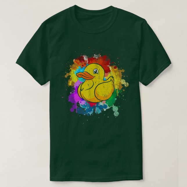 Cute Duckie Duckling Ducky Bath Toy Colourful Rubb T-Shirt (Design Front)