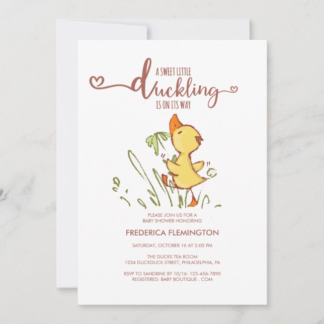 Cute Duckling Baby Shower Invitation (Front)