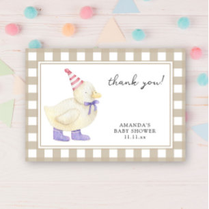 Cute duckling baby shower thank you card