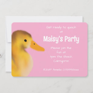 Cute Duckling Birthday Invitation