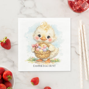 Cute Duckling Easter Egg Party Napkin