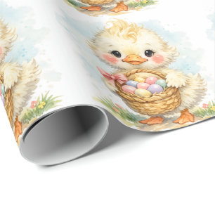 Cute Duckling Easter Egg Party Wrapping Paper