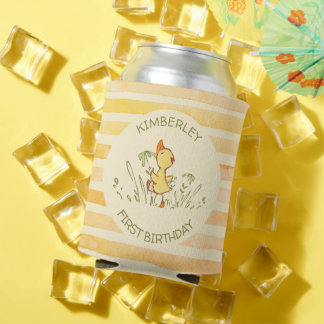Cute Duckling First Birthday Party Can Cooler