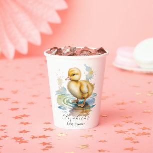 Cute Duckling Gender Neutral Baby Shower Paper Cups