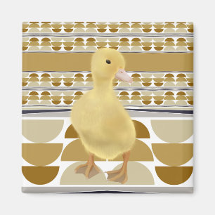 Cute Duckling Golden Brown Semi Circle Geometric Magnet