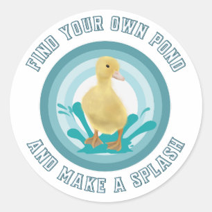 Cute Duckling - Make a splash Classic Round Sticker