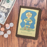 Cute Duckling with Book Kid Brown Wallet<br><div class="desc">Adorable kid wallet featuring a nerdy duckling wearing eyeglasses and holding a book . Personalise it with the child's name . 
© ArianeC Illustrations-All rights reserved</div>