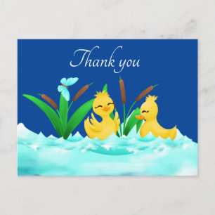 cute ducks any purpose thank you postcard