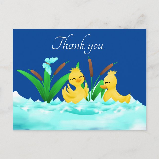 cute ducks any purpose thank you postcard (Front)
