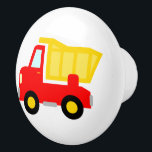Cute dump truck nursery door and drawer pull knobs<br><div class="desc">Cute toy dump truck door and drawer pull knobs or handles for cabinets in nursery room. Colourful red dumptruck vehicle icon design with customisable background colour. Make your own construction themed interior for newborn boy or girl. Fun DIY accessories and decorations for little builder kids room, baby room, kitchen, bathroom,...</div>