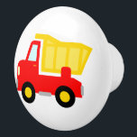 Cute dump truck nursery door and drawer pull knobs<br><div class="desc">Cute toy dump truck door and drawer pull knobs or handles for cabinets in nursery room. Colourful red dumptruck vehicle icon design with customisable background colour. Make your own construction themed interior for newborn boy or girl. Fun DIY accessories and decorations for little builder kids room, baby room, kitchen, bathroom,...</div>