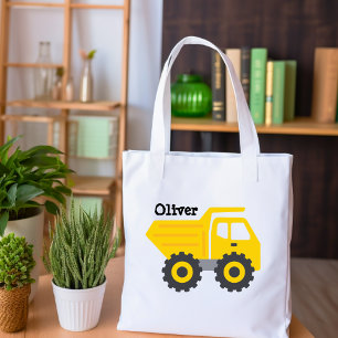 Cute Dump Truck yellow School name  Tote Bag
