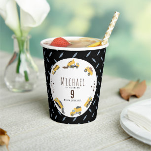 Cute Dump Trucks Construction Trucks Birthday Paper Cups