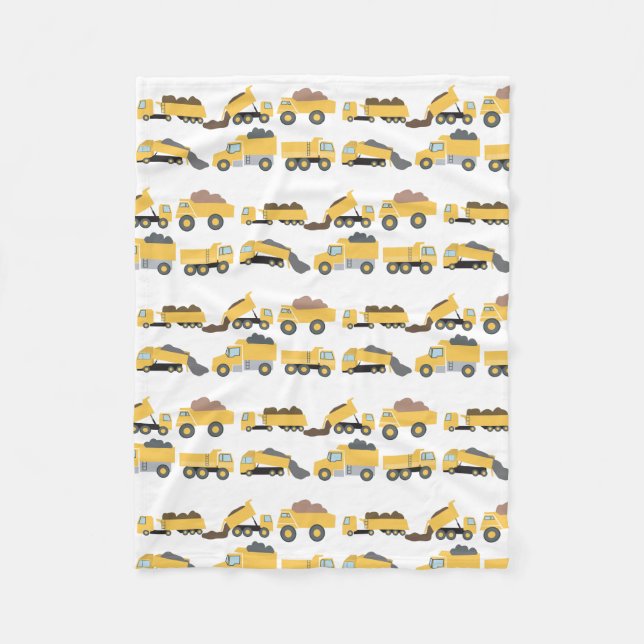 Cute Dump Trucks Construction Trucks  Fleece Blanket (Front)