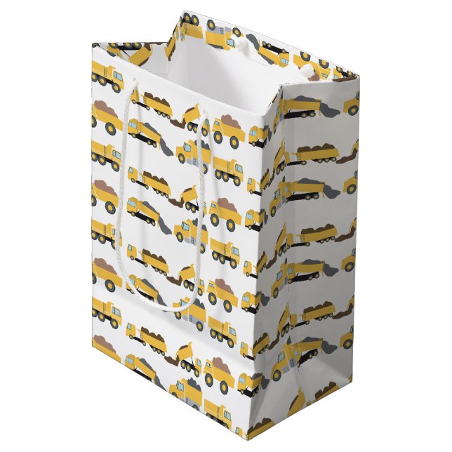 Cute Dump Trucks Construction Trucks  Medium Gift Bag (Front Angled)