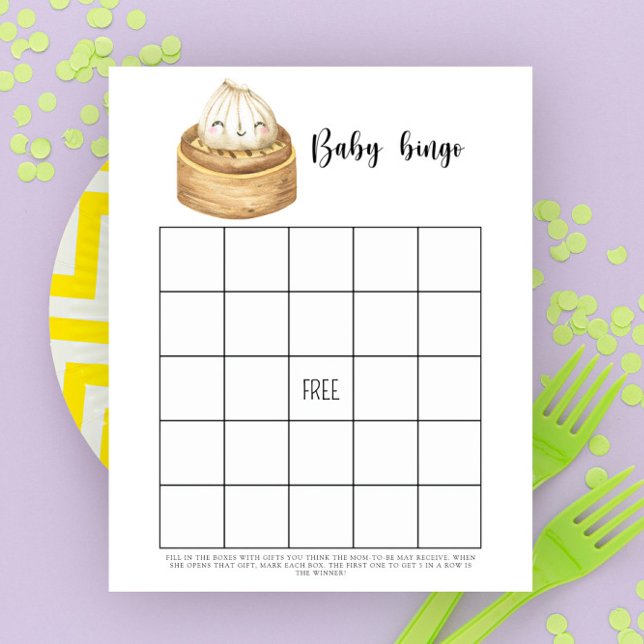 Cute Dumpling Baby shower bingo game (Creator Uploaded)