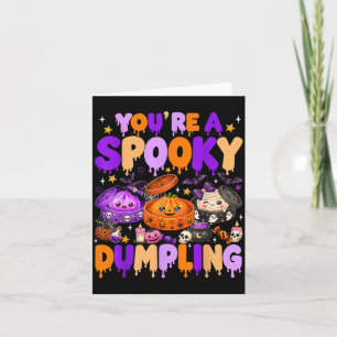 Cute Dumpling Halloween Pumpkin Witch Dumpling Card