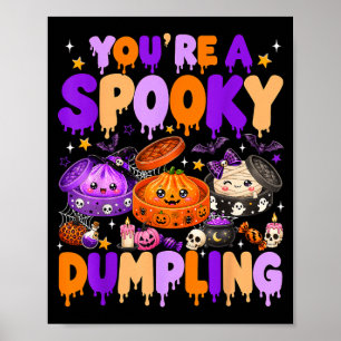 Cute Dumpling Halloween Pumpkin Witch Dumpling Poster