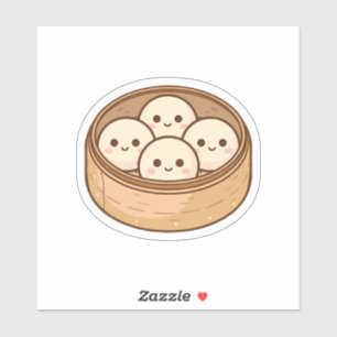 Cute Dumpling Squad Sticker – Kawaii Bamboo Steame