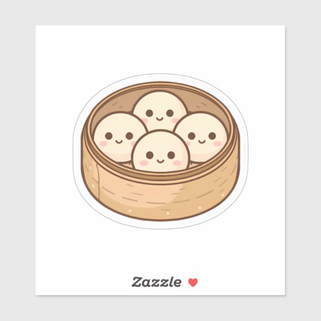Cute Dumpling Squad Sticker – Kawaii Bamboo Steame (Sheet)