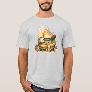 Cute Dumpster Fire Cosy Chaos Funny Aesthetic T-Sh T-Shirt