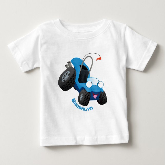 Cute dune buggy off road vehicle cartoon  baby T-Shirt (Front)