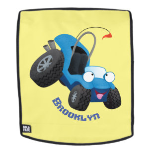 Cute dune buggy off road vehicle cartoon backpack