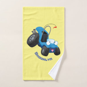 Cute dune buggy off road vehicle cartoon  bath towel set