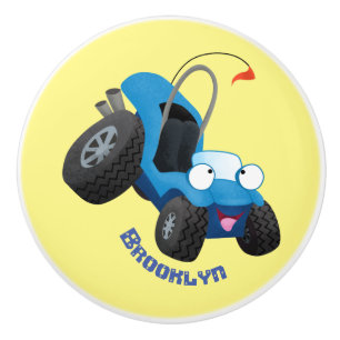 Cute dune buggy off road vehicle cartoon ceramic knob