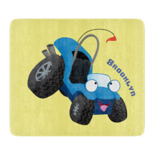 Cute dune buggy off road vehicle cartoon cutting board