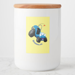 Cute dune buggy off road vehicle cartoon  food label