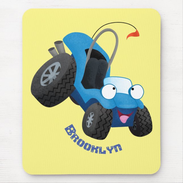 Cute dune buggy off road vehicle cartoon  mouse pad (Front)