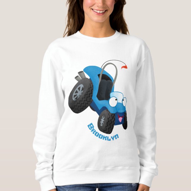 Cute dune buggy off road vehicle cartoon  sweatshirt (Front)