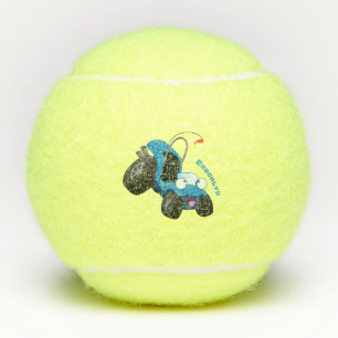 Cute dune buggy off road vehicle cartoon tennis balls