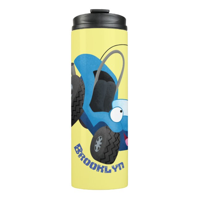 Cute dune buggy off road vehicle cartoon  thermal tumbler (Front)