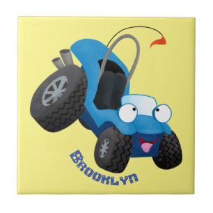 Cute dune buggy off road vehicle cartoon  tile