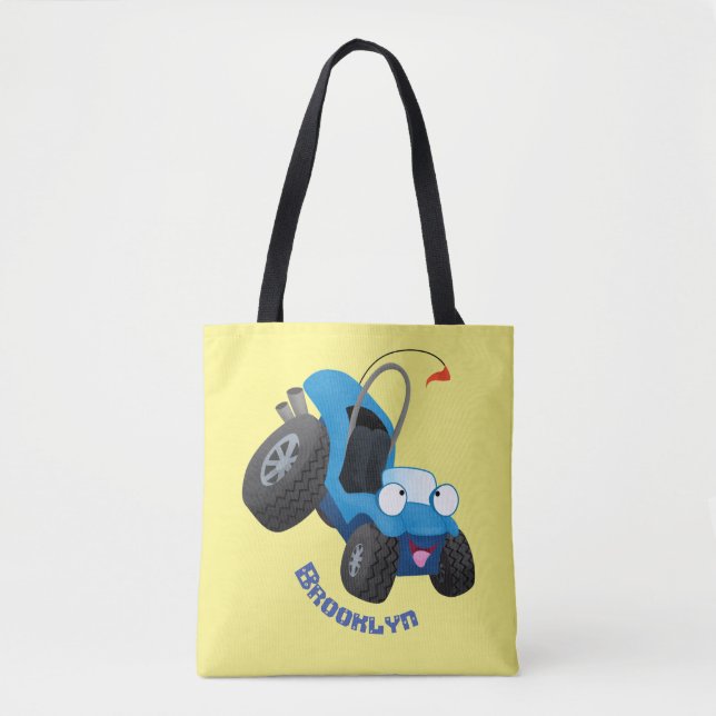 Cute dune buggy off road vehicle cartoon tote bag (Front)