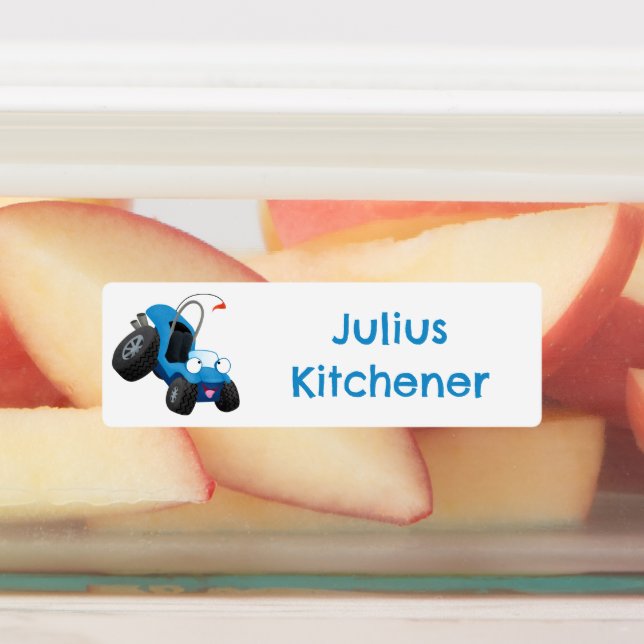 Cute dune buggy vehicle cartoon personalised (Affixed)