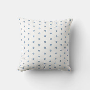 cute dusk blue tiny floral pattern cushion