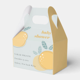 Cute Dusky Blue Lemon Fruity Bold Baby Shower Favour Box