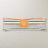 Cute Dusky Orange Blue Ochre Striped Pattern