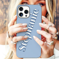 Cute Dusty Blue Minimalist Custom Name