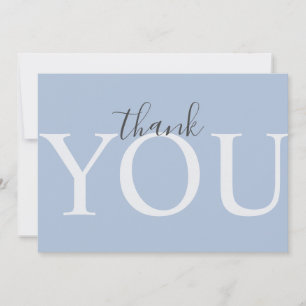 Cute Dusty Blue Modern Typography Boy Baby Shower Thank You Card