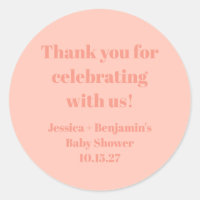 Cute Dusty Peach Baby Shower Custom Thank You
