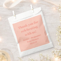 Cute Dusty Peach Baby Shower Custom Thank You