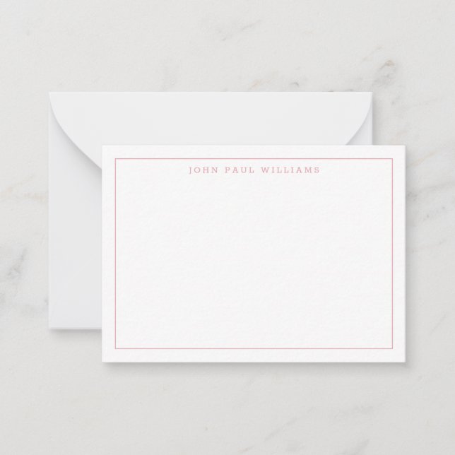 Cute Dusty Pink Professional Simple Thin Border Card (Front)