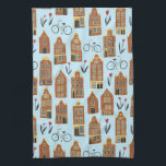 Cute Dutch Houses Amsterdam City Pattern Tea Towel<br><div class="desc">Decorate your kitchen with this cool towel. Makes a great housewarming or anniversary gift! You can customise it and add text too. Check my shop for lots more colours and patterns plus matching kitchen stuff! You can always add your own text. Let me know if you'd like something custom made....</div>
