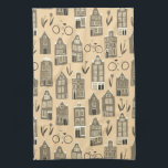 Cute Dutch Houses Amsterdam City Pattern Tea Towel<br><div class="desc">Decorate your kitchen with this cool towel. Makes a great housewarming or anniversary gift! 
You can customise it and add text too.
Check my shop for lots more colours and patterns plus matching kitchen stuff!</div>