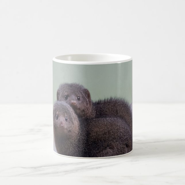 Cute Dwarf Mongoose Pair Coffee Mug (Center)